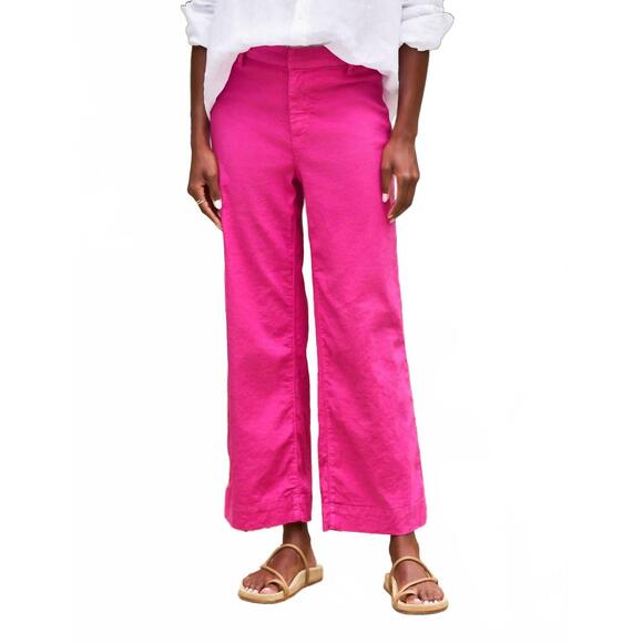 NEW FRANK & EILEEN women's wexford wide leg linen pant in guava